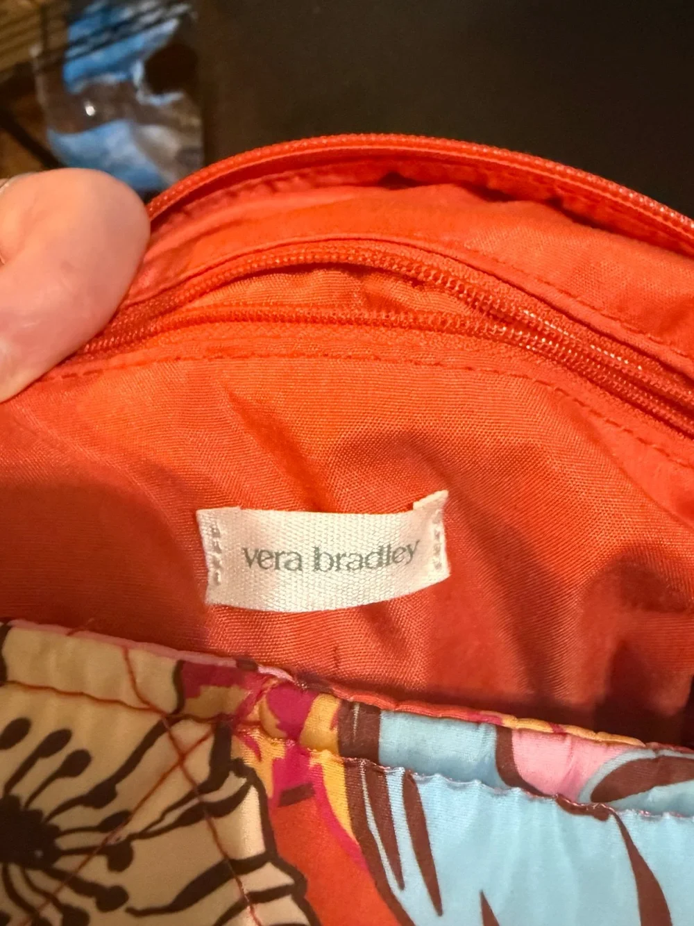 Vera Bradley Floral Quilted Tote in Red-Orange Multi